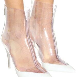 Stella McCartney Clear and White Ankle Boots
